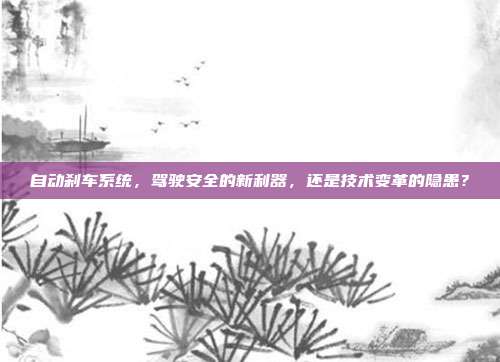 自动刹车系统，驾驶安全的新利器，还是技术变革的隐患？