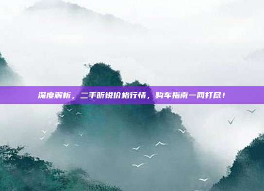 深度解析，二手昕锐价格行情，购车指南一网打尽！