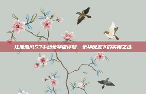 江淮瑞风S3手动豪华型评测，豪华配置下的实用之选