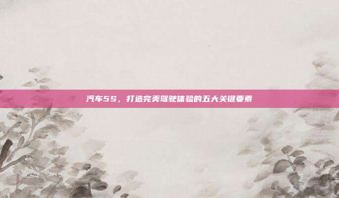 汽车5S，打造完美驾驶体验的五大关键要素