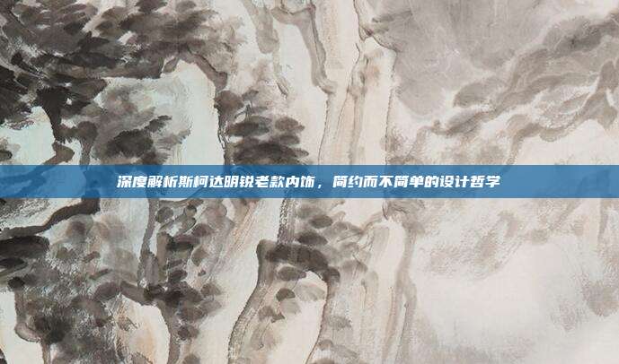 深度解析斯柯达明锐老款内饰，简约而不简单的设计哲学