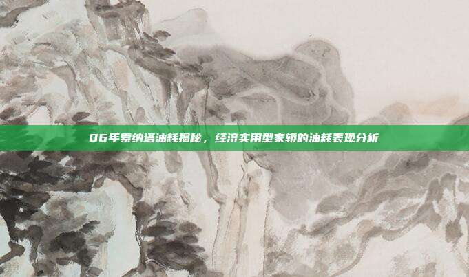 06年索纳塔油耗揭秘，经济实用型家轿的油耗表现分析