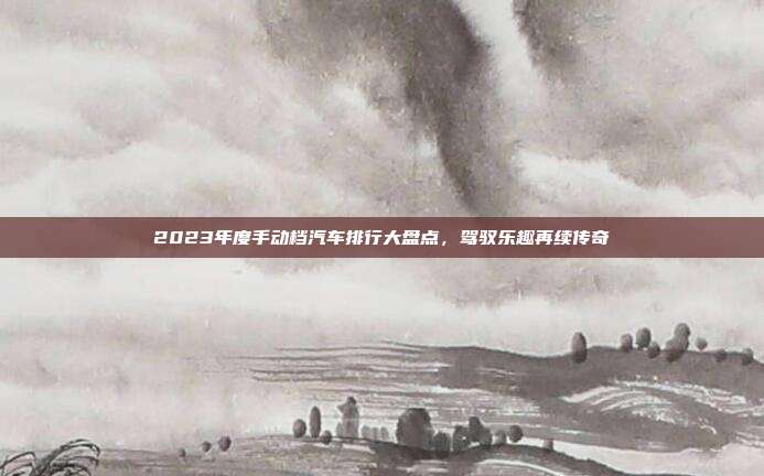 2023年度手动档汽车排行大盘点，驾驭乐趣再续传奇
