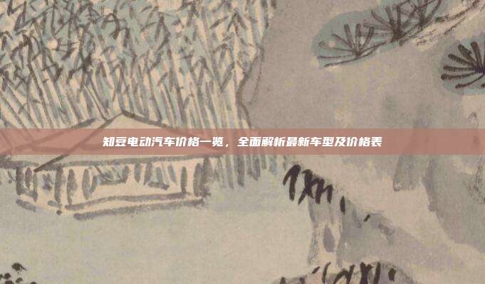 知豆电动汽车价格一览，全面解析最新车型及价格表