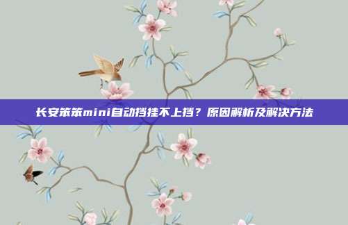 长安笨笨mini自动挡挂不上挡？原因解析及解决方法
