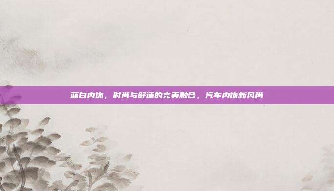 蓝白内饰，时尚与舒适的完美融合，汽车内饰新风尚