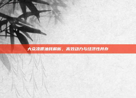 大众凌渡油耗解析，高效动力与经济性并存