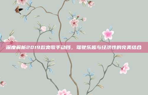 深度解析2019款奕歌手动挡，驾驶乐趣与经济性的完美结合