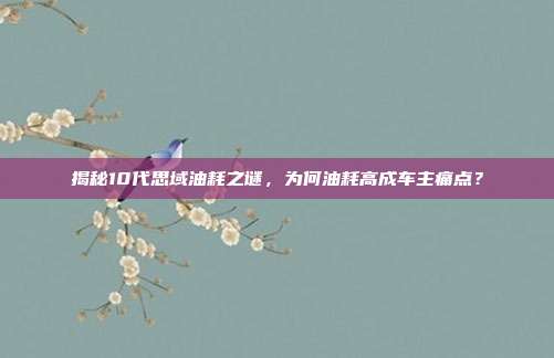 揭秘10代思域油耗之谜，为何油耗高成车主痛点？