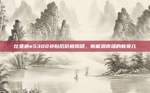 比亚迪e5300补贴后价格揭晓，新能源市场的新宠儿