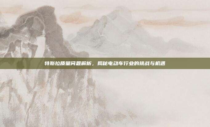 特斯拉质量问题解析，揭秘电动车行业的挑战与机遇