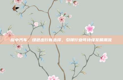 绥中汽车，绿色出行新选择，引领行业可持续发展潮流