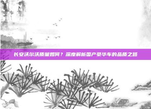 长安沃尔沃质量如何？深度解析国产豪华车的品质之路