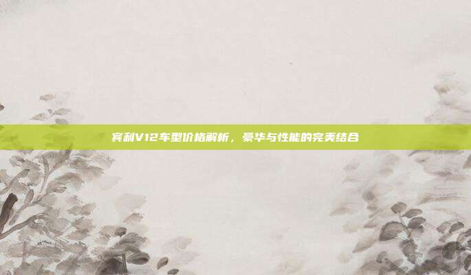 宾利V12车型价格解析，豪华与性能的完美结合