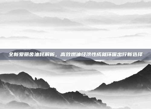 全新爱丽舍油耗解析，高效燃油经济性成就环保出行新选择