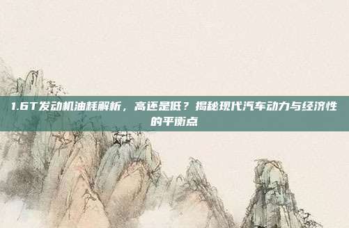 1.6T发动机油耗解析，高还是低？揭秘现代汽车动力与经济性的平衡点