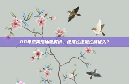 08年凯美瑞油耗解析，经济性还是性能优先？