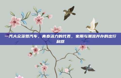 一汽大众菠萝汽车，青春活力的代表，家用与潮流并存的出行利器