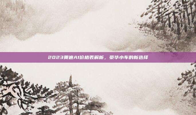 2023奥迪A1价格表解析，豪华小车的新选择
