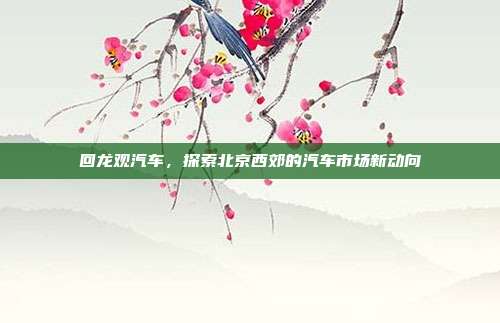 回龙观汽车，探索北京西郊的汽车市场新动向