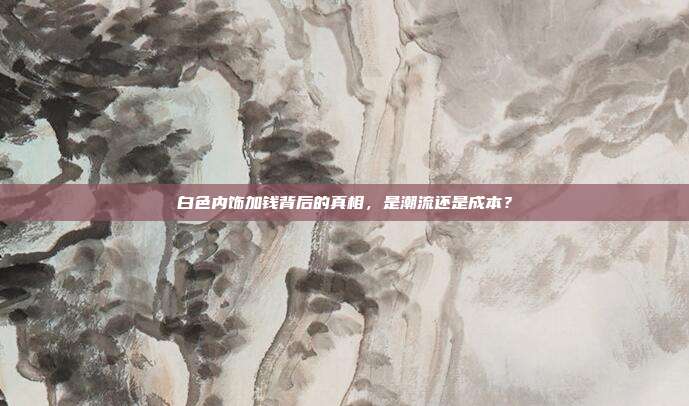 白色内饰加钱背后的真相，是潮流还是成本？