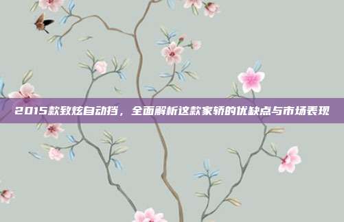 2015款致炫自动挡，全面解析这款家轿的优缺点与市场表现