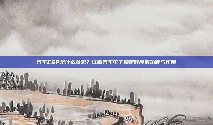 汽车ESP是什么意思？详解汽车电子稳定程序的功能与作用