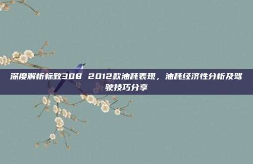 深度解析标致308 2012款油耗表现，油耗经济性分析及驾驶技巧分享