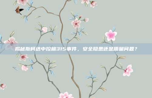 揭秘斯柯达中控棉315事件，安全隐患还是质量问题？