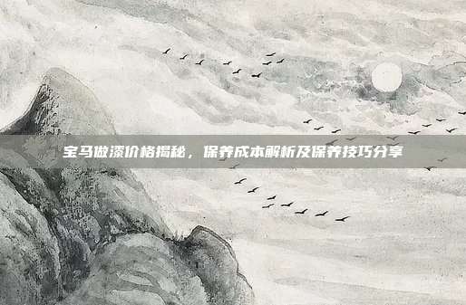 宝马做漆价格揭秘，保养成本解析及保养技巧分享