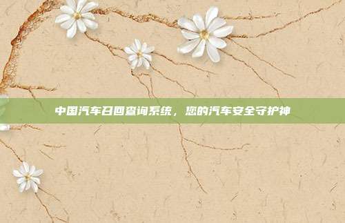 中国汽车召回查询系统，您的汽车安全守护神