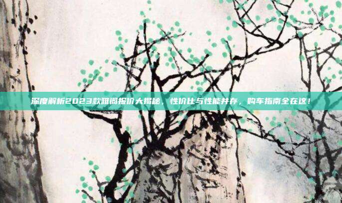 深度解析2023款雅阁报价大揭秘，性价比与性能并存，购车指南全在这！
