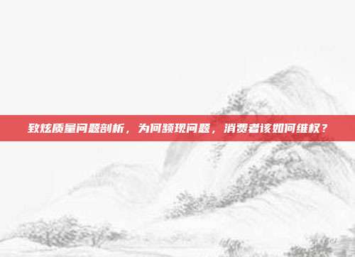 致炫质量问题剖析，为何频现问题，消费者该如何维权？