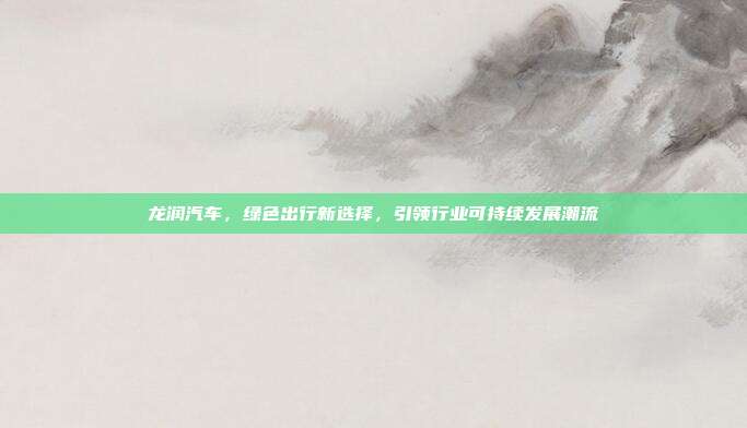 龙润汽车，绿色出行新选择，引领行业可持续发展潮流