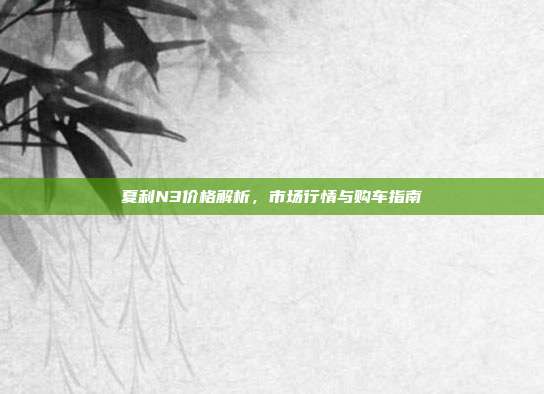 夏利N3价格解析，市场行情与购车指南