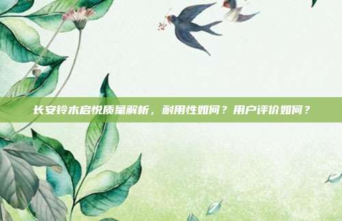 长安铃木启悦质量解析，耐用性如何？用户评价如何？