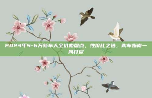 2023年5-6万新车大全价格盘点，性价比之选，购车指南一网打尽