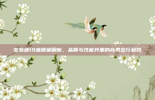 宝斯通19座质量解析，品质与性能并重的商务出行利器