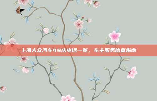 上海大众汽车4S店电话一览，车主服务信息指南