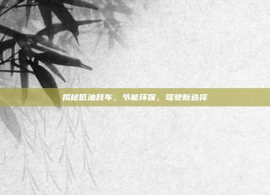 揭秘低油耗车，节能环保，驾驶新选择