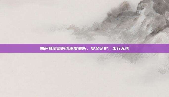 帕萨特防盗系统深度解析，安全守护，出行无忧