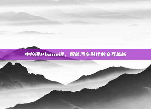 中控键Phone键，智能汽车时代的交互革新