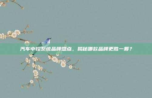 汽车中控系统品牌盘点，揭秘哪款品牌更胜一筹？