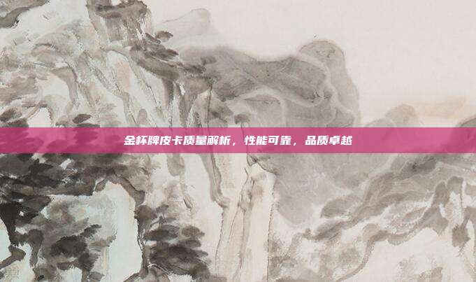 金杯牌皮卡质量解析，性能可靠，品质卓越