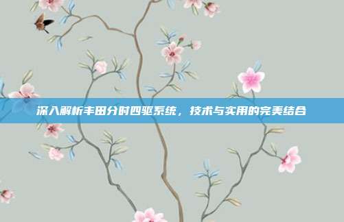 深入解析丰田分时四驱系统，技术与实用的完美结合