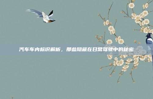 汽车车内标识解析，那些隐藏在日常驾驶中的秘密