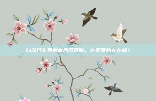 自动挡车里的离合器揭秘，它是真的存在吗？
