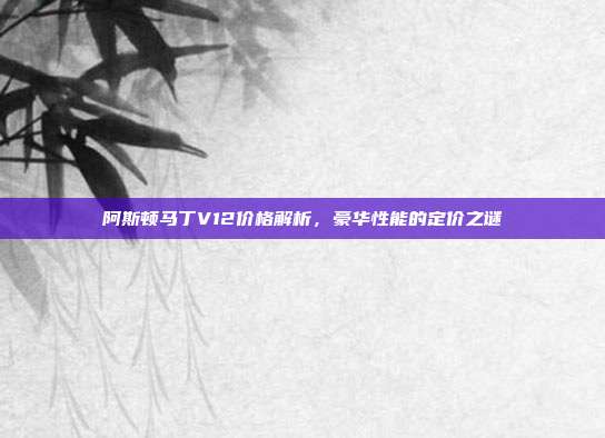 阿斯顿马丁V12价格解析，豪华性能的定价之谜