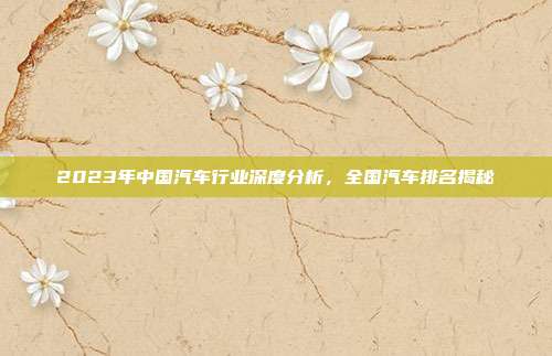 2023年中国汽车行业深度分析，全国汽车排名揭秘