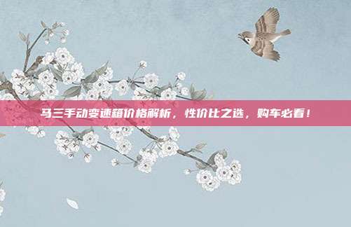 马三手动变速箱价格解析，性价比之选，购车必看！